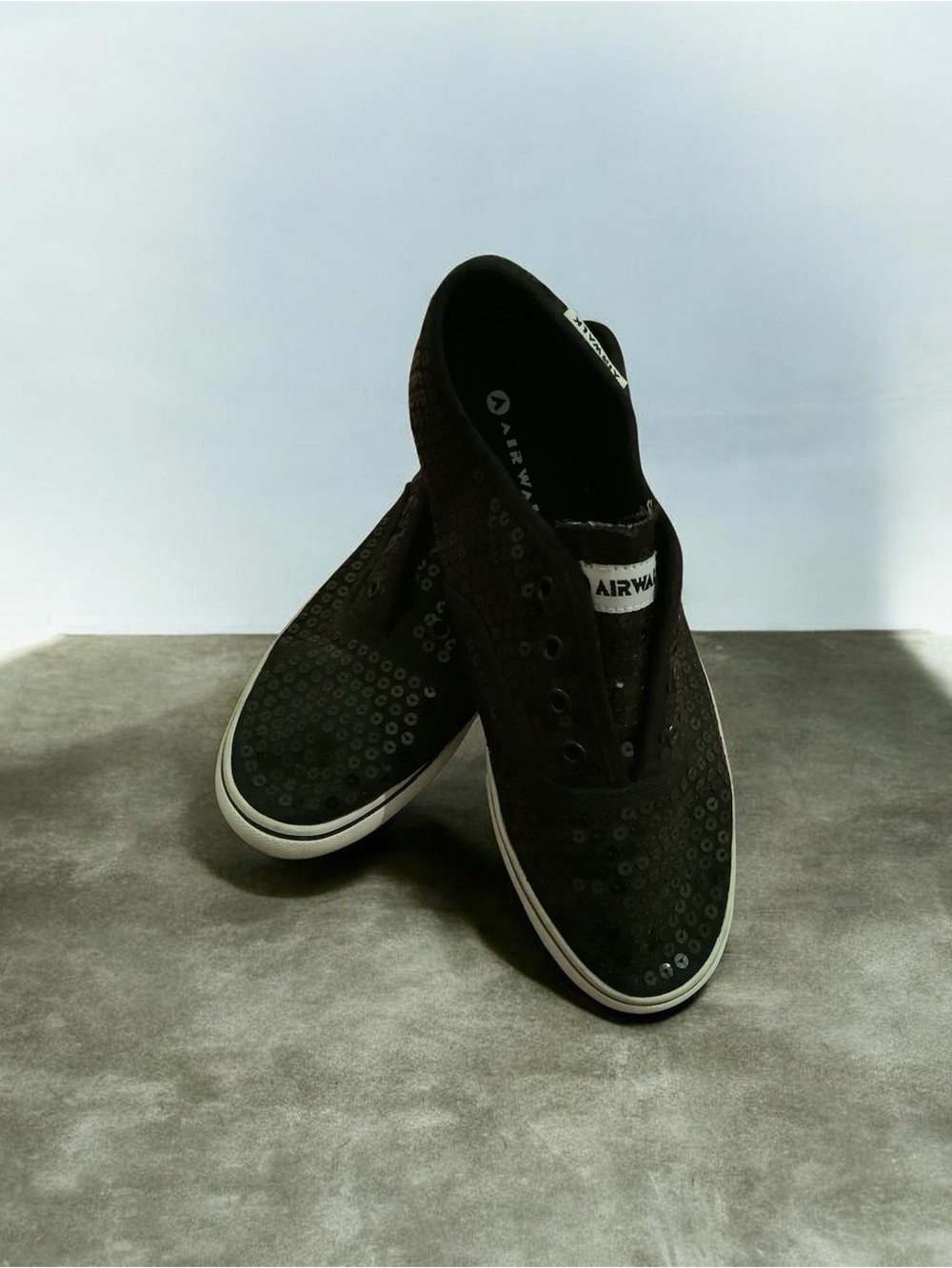 Airwalk Woman’s Black Slip-On Sequin Sneakers